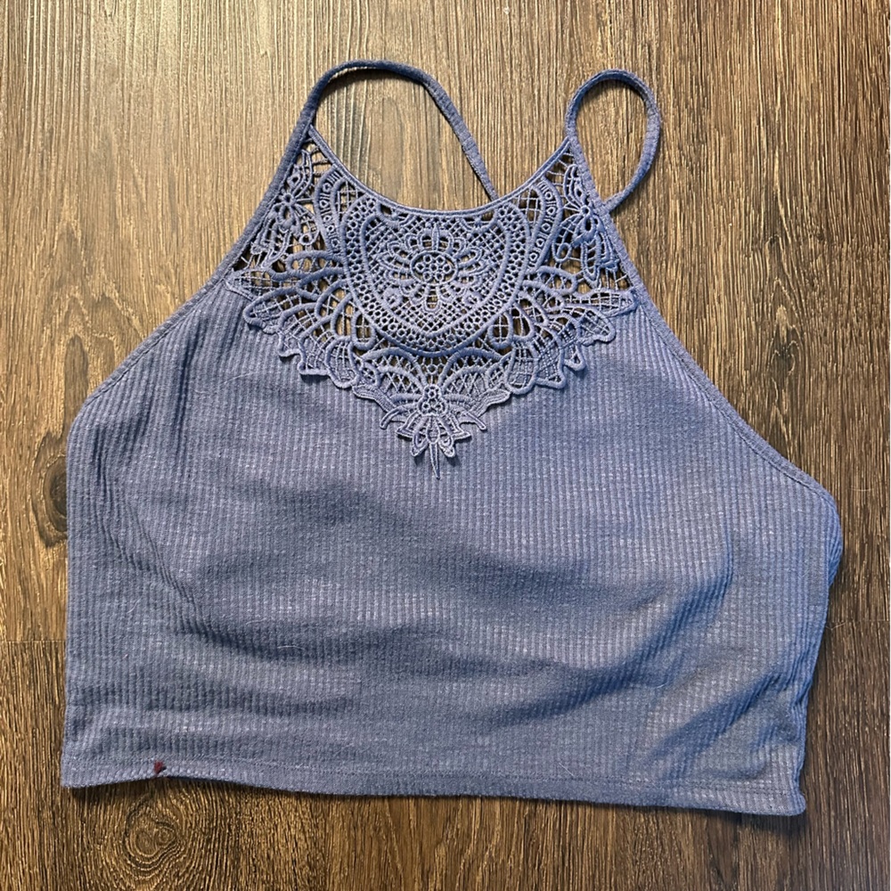 Mudd Textured Knit Top in Light Blue
